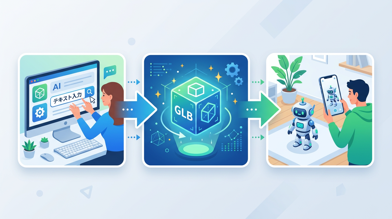 AIで3DモデルをWebARに公開するフロー