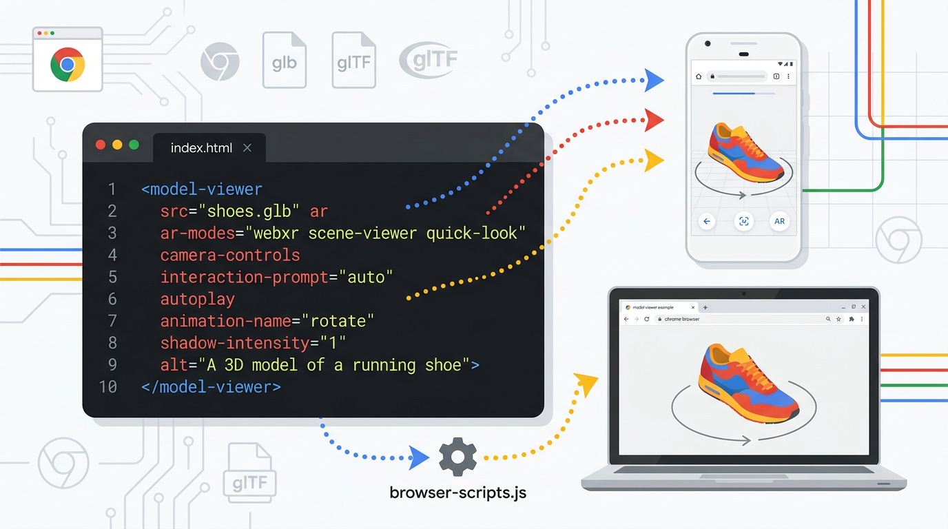 model-viewerの仕組みと3Dモデル表示